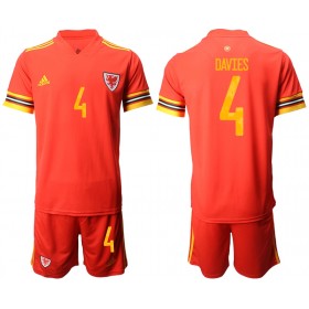 Fußballtrikots Wales Ben Davies 4 Kinder Euro 2020 Kurzarm Heimtrikotsatz kaufen